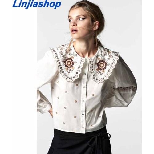 Linjiashop Blouses With Embroidery