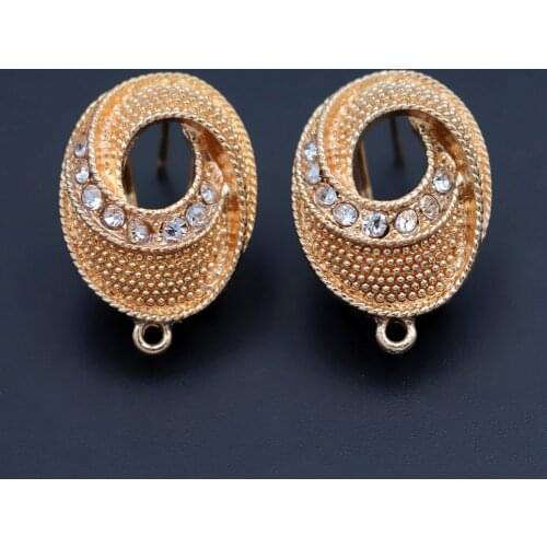 Metal Earrings Hanger Linkers Filigree Oval Charms Base Findings DIY Women Geometric Dangle Tassel Earring Jewelry Making