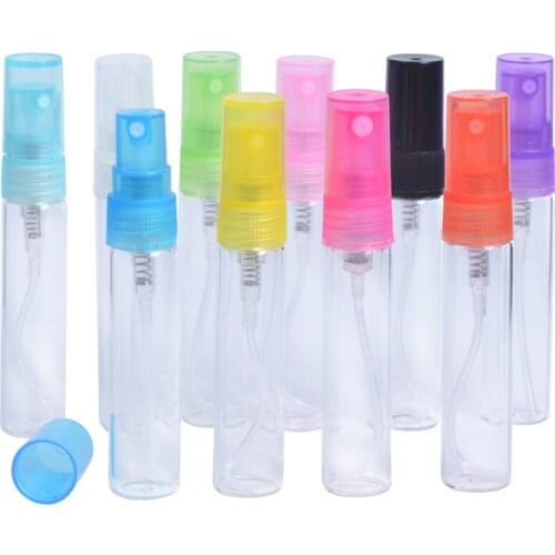 MUB - 10PCS 5ML Portable Refillable Perfume Travel Bottle High Quality Clear Glass Spray Bottles Contenitori Cosmetici Vuoti
