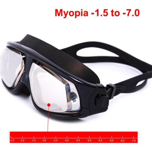 Men women Swimming Anti Fog UV Protection Diopter Swim Goggles with Prescription Waterproof Large Frame Myopia Swimming Glasses