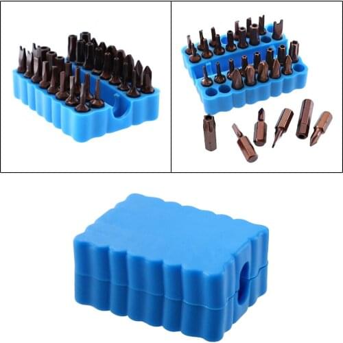 Set of 2 Plastic 1/4Inch Hex Shank Screwdriver Bits Holder Storage Case