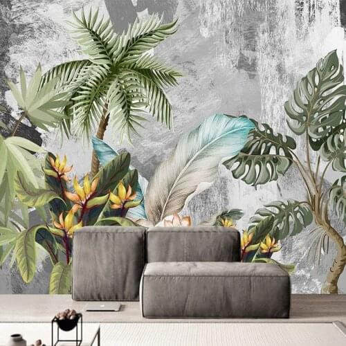 Custom Any Size Mural Wallpaper Nordic Modern Hand Painted 3D Abstract Art Leaf Plant Bedroom Living Room Background Wall Papers