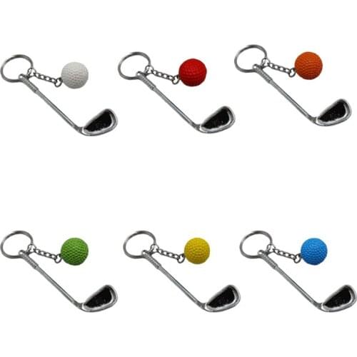 2021 New Golf Keychain Mini Golf Rod Golf Ball Key Ring, Sports Clubs Backpack Decoration