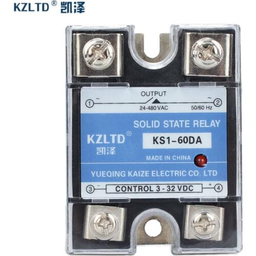 Single Phase Solid State Relay 60A SSR 60A DC AC Solid State Relay SSR-60DA PID Temperature Controller SSR Relay SSR 60A DC