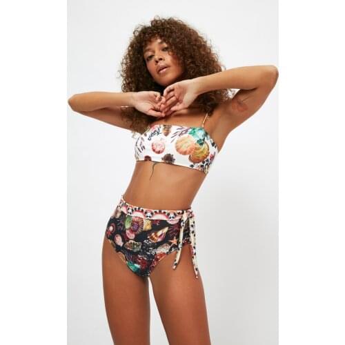 Trendyol Colorful Submarine Pattern Lacing High Detailed Bel Bikini Bottom TBESS21BA0281