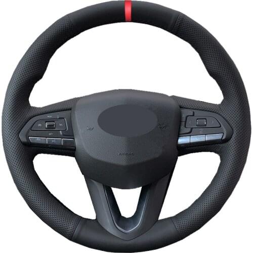 Hand Sewing Car Steering Wheel Cover Wrap For Cadillac XT4 2017 2018 2019 2020 2021 Volant Braid on the Steering wheel Non-slip