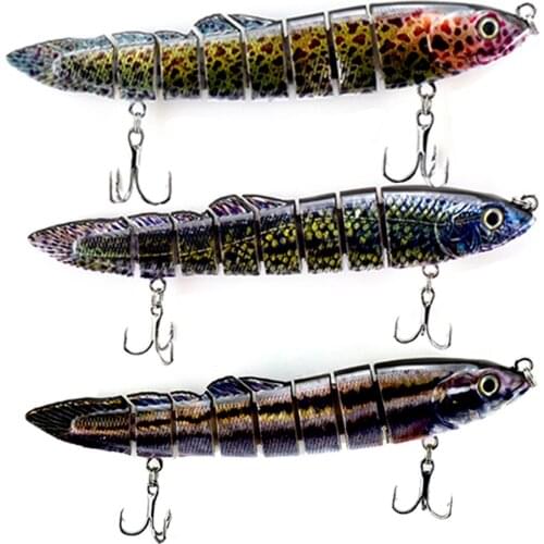 ODS Fishing Lure Lifelike Loach Bait Multi Jointed Swimbait with Fishing Hooks for Freshwater Saltwater