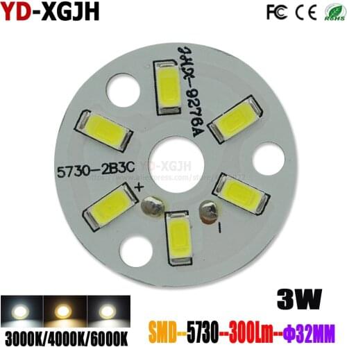 10p PCB High Brightness LED 5730SMD Lamp Bead Light Board Bulb Round Transformation Light Source 3W 48MM Tile Wick Modified bulb