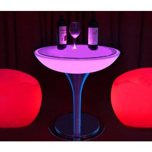 LED luminous furniture promotion luminous ktv high-leg table LED luminous coffee table bar table fashion luminous wine table set