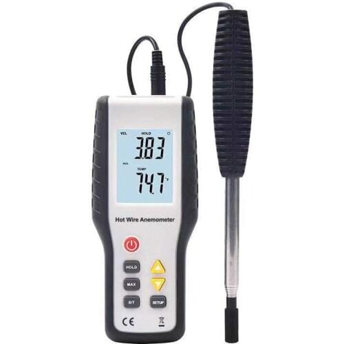 HT-9829 Hot Wire Anemometer Thermal Wind Speed Gauge Temperature Measurement Interface Tool Measuring Instrument