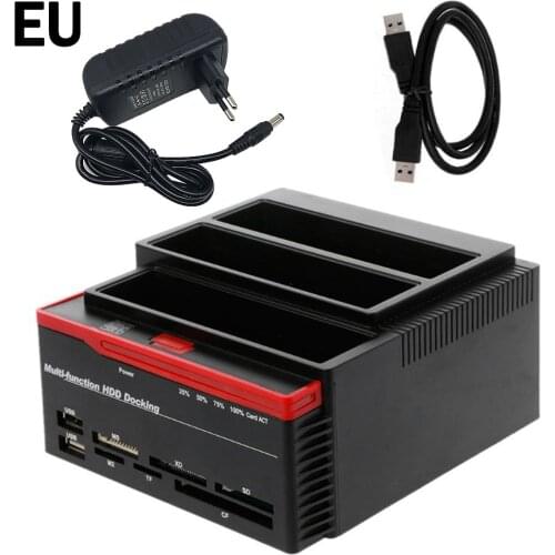 UK/US/EU plug All in 1 USB 3.0 to SATA IDE External High Speed Hard Drive Card Reader Multifunctional HDD Dock Base In Stock