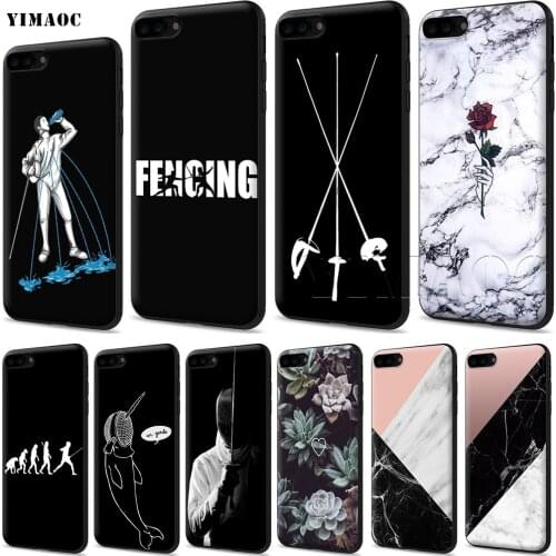 YIMAOC Fencing Foil Sabre Epee Soft Case for Apple iPhone SE 2020 5 5s 6 6s 7 8 Plus XR X Xs 11 12 Pro Max 12 mini