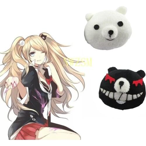 1 Pair Dangan Ronpa Danganronpa Hair Clip Junko Enoshima Mono Kuma Mono White Black Bear Anime Cosplay Headwear for Women Girl