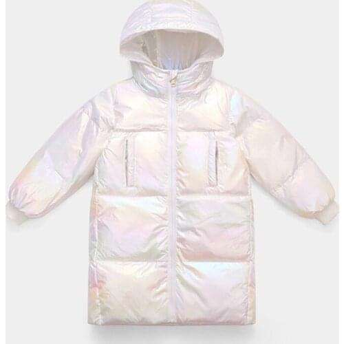 Winter Coat Colorful Hooded Long Mid-lenght Jacket For Girls New Childrens Jacket Childrens Clothing 3-10 Years Boy Outfits