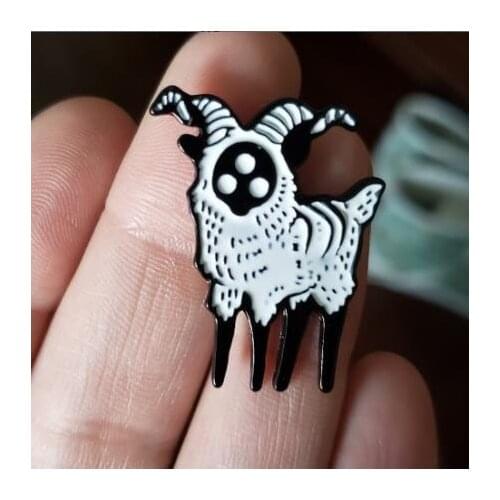 1 PC Enamel Pin Abstract Three Eyes Sheep Brooch Buckle For Bag Collar Lapel Pin Badge Jewelry