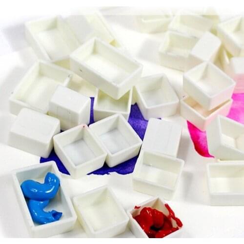 100PCS 1.6ml Plastic Empty Watercolor Half Paint Pans for Children Artist Student Beginners Professionals Drawing Tools