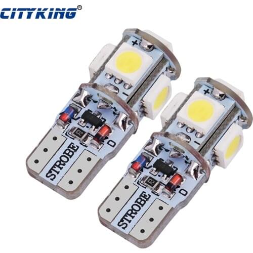 100PCS/LOT New product t10 led Strobe flash w5w t10 5smd led 5050 smd white t10 5led car led Light Bulbs free shipping