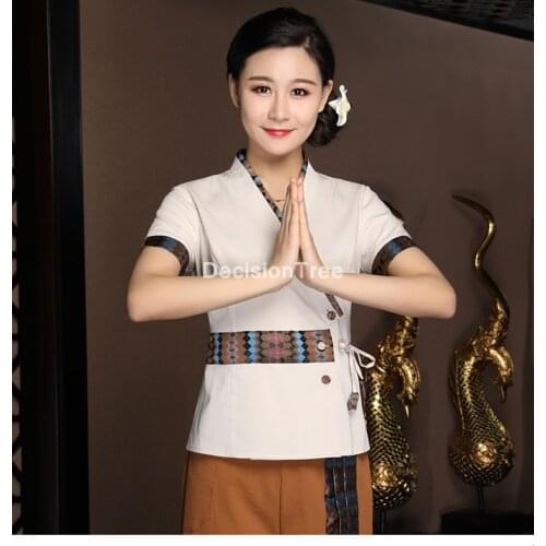 2021 hotel beauty uniform spa uniforms thailand massage overalls set beauty salon work clothes sauna foot bath uniforms