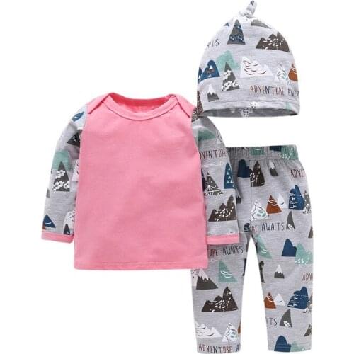Infant Baby Girl Clothing Sets 2019 Cute Fashion Advanture Avaits Outfits baby boy clothes 3pcs sets