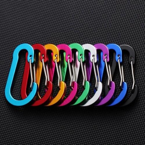 5Pcs Alloy Multi Tools Carabiner Outdoor Backpack Camping Climbing Booms Fishing Hook Keychain Lock Buckle Snap Clip Lock Buckle