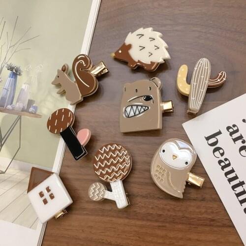 Acetate Hair Decoration Girls Side Clip Cartoon Christmas Snowman cat Pine Version of Chuck Hairpin