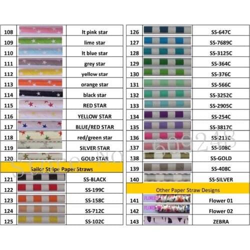 DHL Free Shipping 10000pcs Choose Colors Paper Straws Wholesale,Star Sailor Stripe Flower Patterned Party Drinking Paper Straws