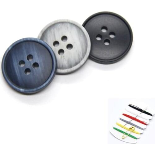 15/20mm Gradient Black Resin Coat Buttons For Clothes Sweaters Suit Fancy Decor 4 Holes Handmade DIY Accessories Wholesale