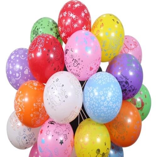 50pcs 12" 2.2gram Mixed Color Flower Printed Latex Balloons for Wedding Birthday