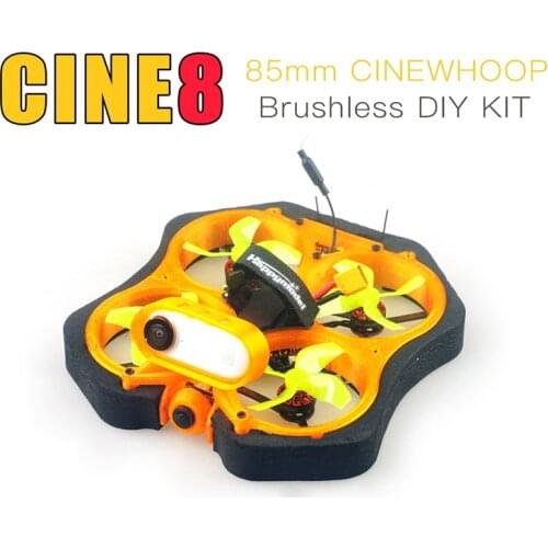Happymodel CINE8 85mm Brushless Cinewhoop DIY KIT EX1202.5 KV8000 MCU upgraded to EFM8BB21 5.8G 400mw VTX ANT 1200tvl Camera