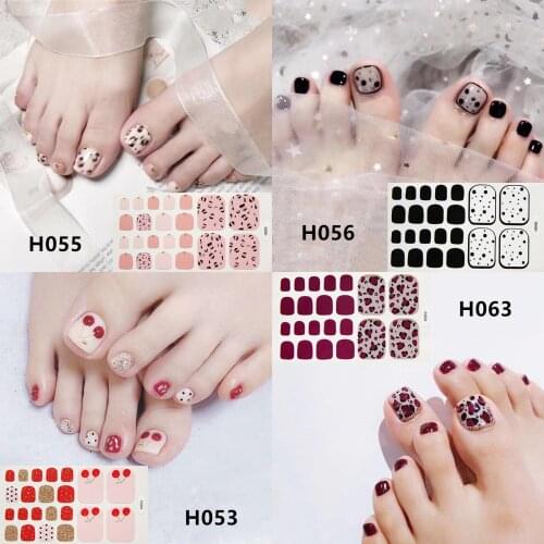 Hot Nail Decoration Manicure Toe False Nails Full Cover Waterproof Women Feet Nail Stickers 2020 New Nail Art Girls
