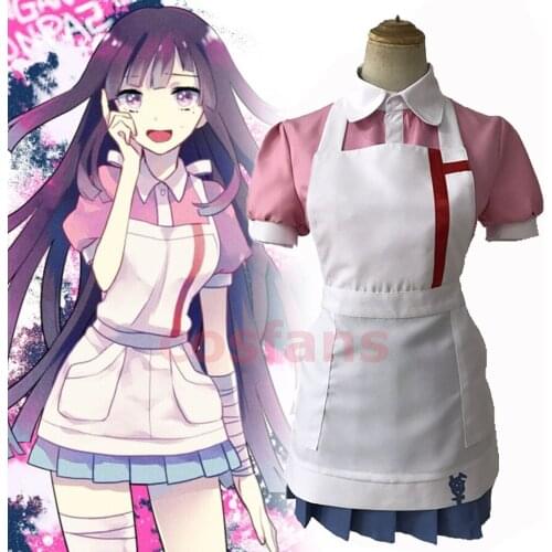 Dangan Ronpa 2 Mikan Tsumiki Danganronpa Cosplay Costume Halloween DanganRonpa 2 Mikan Tsumiki Dress Ladies Role Playing Uniform