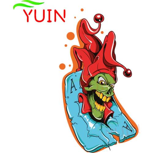 Creative Clown Playing Cards Car Sticker Motorcycle Cars Accessories PVC Decoration High Quality Waterproof Decal 12*7cm