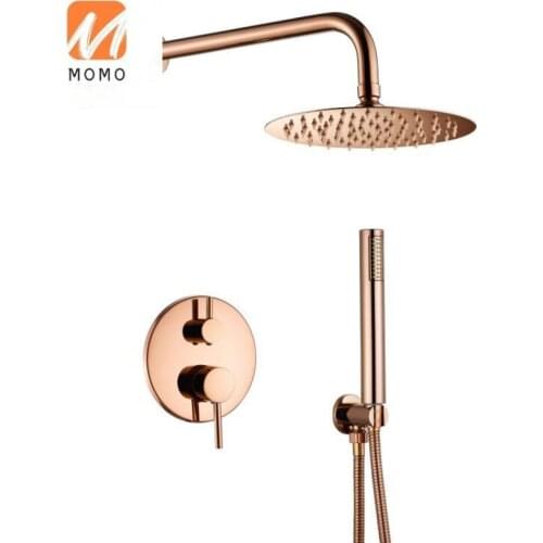 Best Selling Wall Mounted Brushed Rose Gold Single Handle Hot and Cold Water Mixer Rainfall Bathroom Shower mixer 7773RG