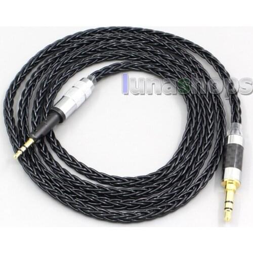 LN006587 3.5mm 2.5mm 4.4mm XLR 8 Core Silver Plated OCC Earphone Cable For Sennheiser HD6 HD7 HD8 MIX DJ HD595