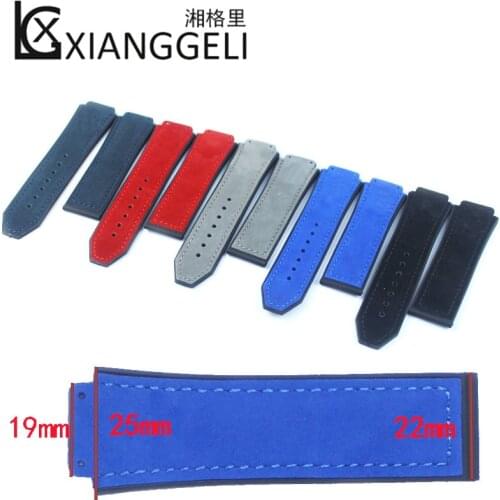 Matte Mens Leather Strap for Hublot Big Bang Series Raised Rubber Strap 25mm*19mm Watch Accessories