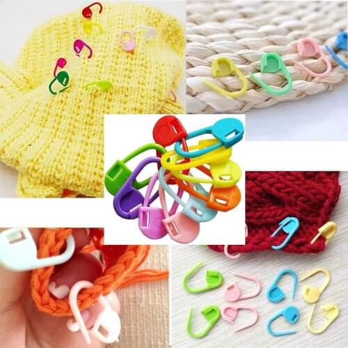 100pcs/lot Mix Color Plastic Knitting Tools Locking Stitch Markers Crochet Latch Knitting Tools Needle Clip Hook