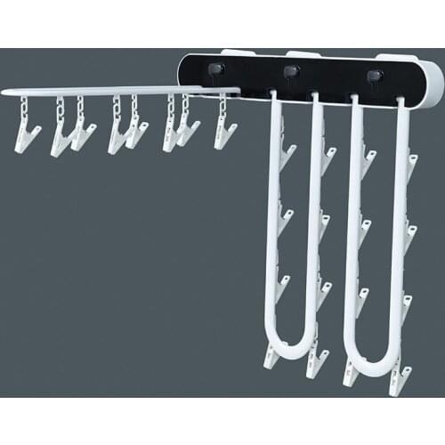Multifunctional wall hanging folding clothes hanger plastic drying clip large 24 clip push type convenient type
