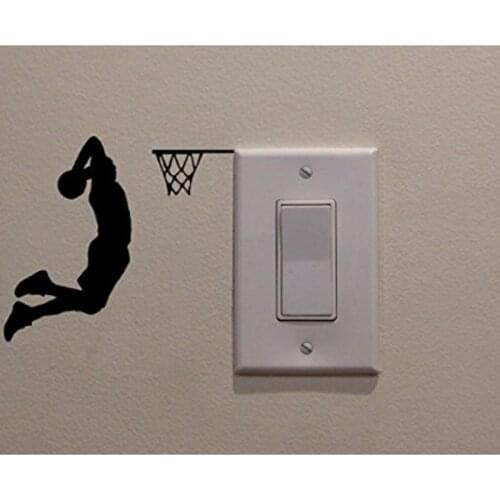 Basketball Player Fashion Creative Vinyl Switch Sticker Decoration Bedroom Wall Decal 5WS0072