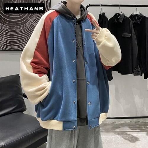 Youthful Baseball Jacket Mens Winter Thick Casual Jacket Korean Handsome Jacket Plus Velvet Warm Baseball Outdoor Wears For Male