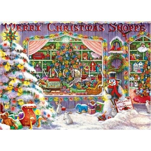 Cartoon Full 5D DIY Diamond Painting Christmas Shop Winter Art Crystal Embroidery Cross Stitch Needlework Diamond Mosaic Gift