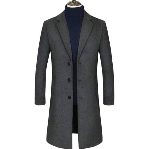 Winter Coat Men 2020 New Arrival Winter High Quality Wool Thicked Casual Long Trench Coat Men,mens Winter Warm Coat