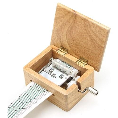 15 Tone Hand Music Box With 10 Paper Tape Puncher Wooden Box And Music Sports Box Paper With Gift Hand Shake Music Box Gift