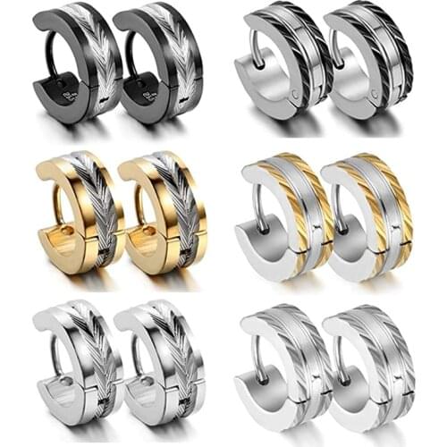 1 Pairs/6 Pairs Fashion Shining Stainless Steel Earring Set For Men and Women Small Huggie Earrings 4mm