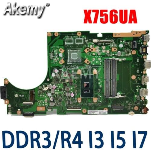 New Mainboard For ASUS X756U X567UA X756UAK X756UAM X756UV X756UJ R753U R753U Laptop Motherboard(GMA GPU)I3 I5 I7 6th Gen CPU