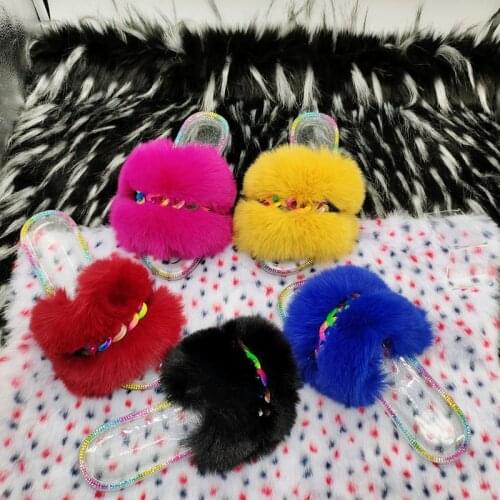 2021 Spring New Fashion Womens Shoes Open Toe Plush Slippers Outdoor Flat Sandals Comfortable Plus Size 42