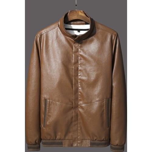 LUCLESAM Autumn Men Korean Faux PU Leather Motorcycle Jackets Mens Casual Zipper Biker Coat jaqueta de couro masculino