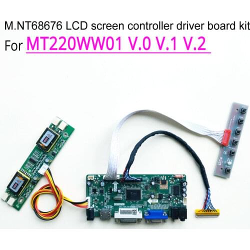 For MT220WW01 V.0 V.1 V.2 LCD panel M.NT68676 screen controller drive board VGA+DVI CCFL LVDS 30Pin 22" 1680*1050 DIY kit