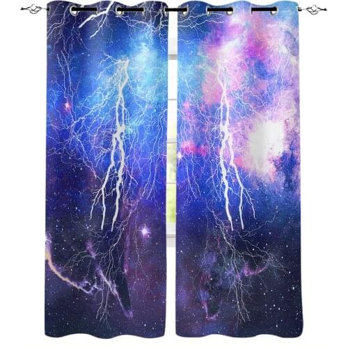 Romantic Starry Sky In Lightning Window Curtains For Living Room Bedroom Home Decoration Panels For Kitchen Kids Curtains