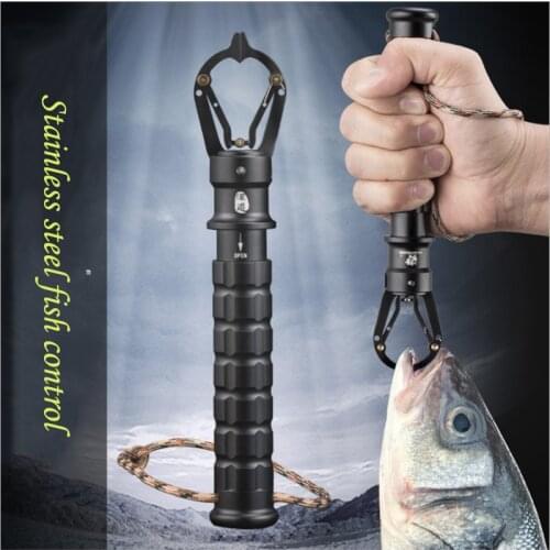Hot Portable Stainless Steel Fishing Grip With Handle High Quality Lock Fish Lip Gripper Grabber Tackle Tools Control Fish Clamp