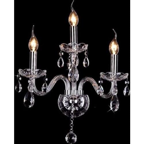 Modern Crystal Wall Lamp Single Double Head Candle Luxury Wall Sconce for bedroom Beside Lamps Restaurant aisle deco lighting